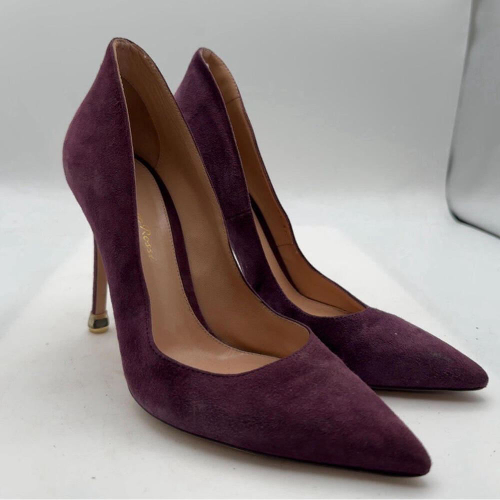 Gianvito Rossi Purple Suede Heels